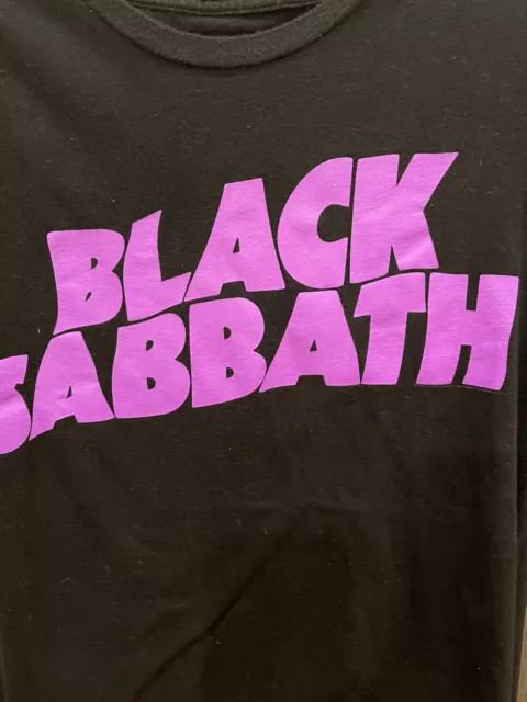 Men's Black Sabbath Purple Logo 80s Rock N Roll Heavy Metal T-Shirt Adult MED