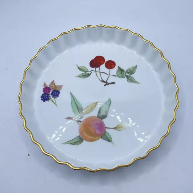 Piatto da forno torta Flan vintage circa 7" Royal Worcester Evesham Frutta Ceramica