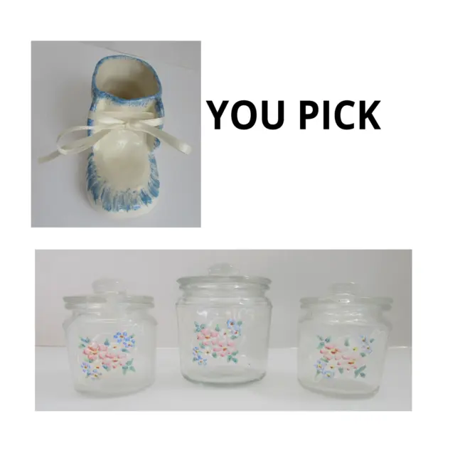 Nursery Baby Storage Containers Glass Ceramic Decorative 3"-5" Vintage YOU PICK