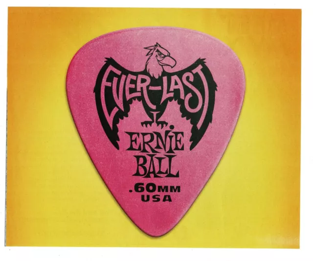 2018 Ernie Ball Everlast Eagle Pink .60mm Guitar Pick magazine ad