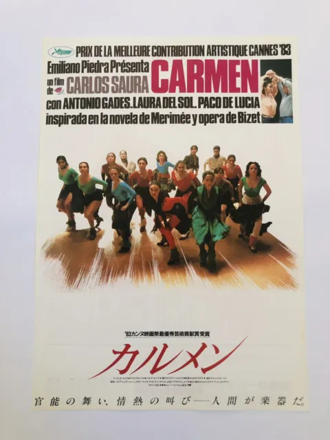 Carmen 1983 Carlos Saura Laura Del Sol Film Flyer Mini Affiche Chirashi Japon