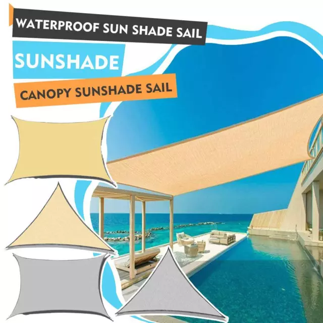 Sun Shade Sail Waterproof Canopy Block UV Sunscreen Patio Awning Cover.