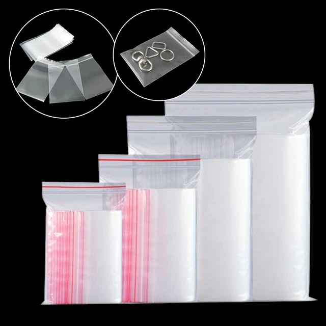 100Pcs Mini Small Resealable Bags Clip Ziplock Seal Plastic Bag DIY Accessory AU