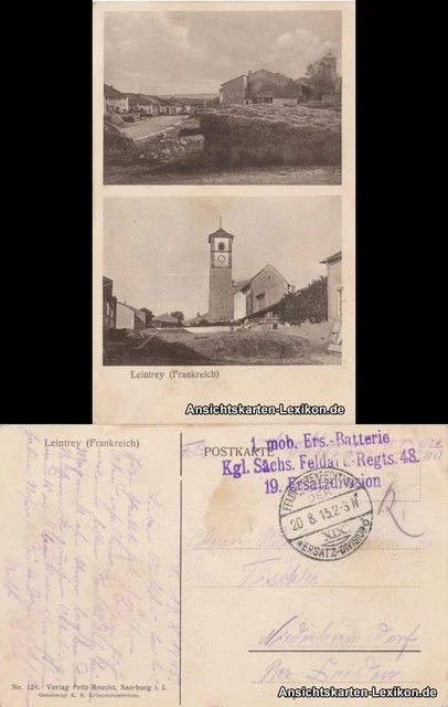 CPA Leintrey 2 Bild AK - Panorama und Kirche 1915