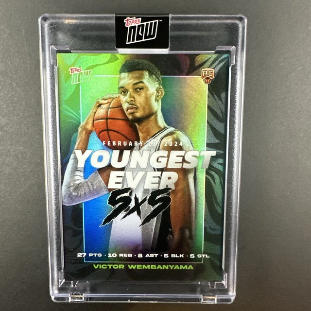 2024 TOPPS NOW Victor Wembanyama recrue RC art par Tyson Beck VW2 EUR