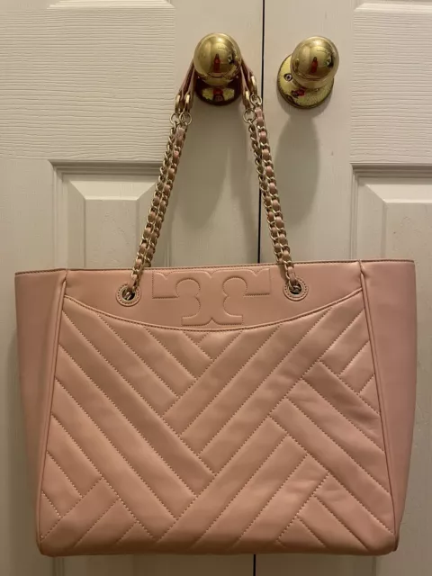 Tory Burch Chevron Quilted Leather Large Bag