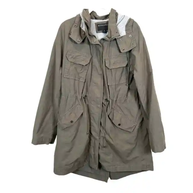 Bernardo Lightweight Anorak Parka Women's M Olive Green