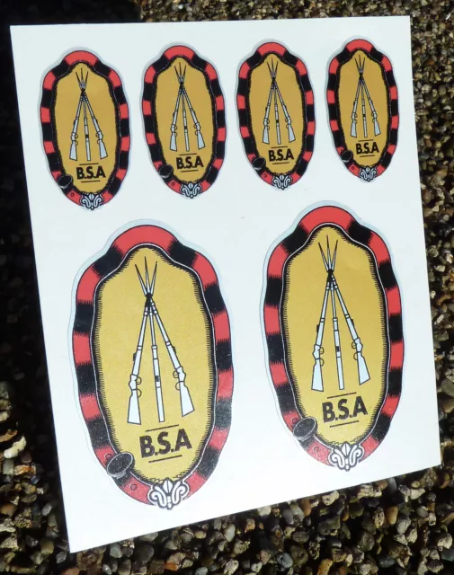 Vintage Crest Fahrrad Rahmen Aufkleber Sticker Metallic Tinte Passend Für BSA