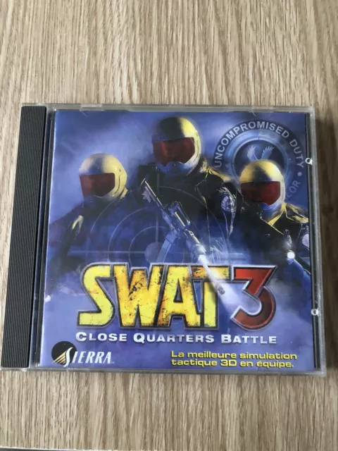 Swat 3 Close Quarters Battle Sierra Pc Cd Rom Français Rare Windows 95 98 2000