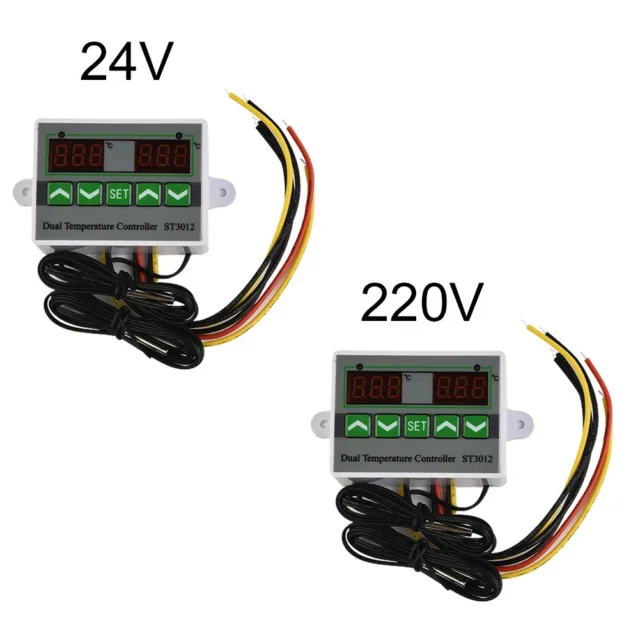 Digital Dual Temperature Controller Two Relay Outputs Thermostat/12V 24V Dc 220V
