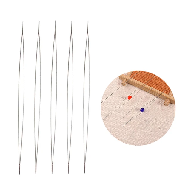 10 PIEZAS Kit de agujas de bordado Joyería de ojos plegable Agujas de cuentas