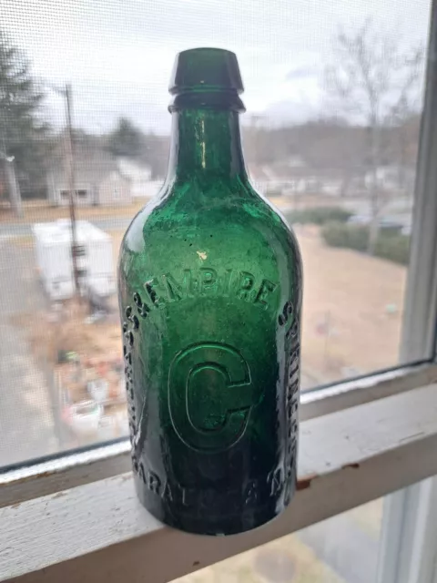 Antique Bottle Mineral Water 1800,s Crude Spring Water Saratoga N.Y.