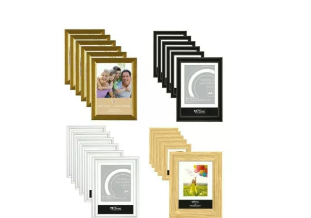 [6 or 12] x A4 Certificate Photo Picture Frames Standing Mountable Glass/Plastic