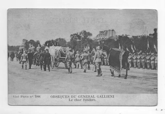 CPA Guerre 1914 1918. Obséques du Général Galliéni. Le char funèbre