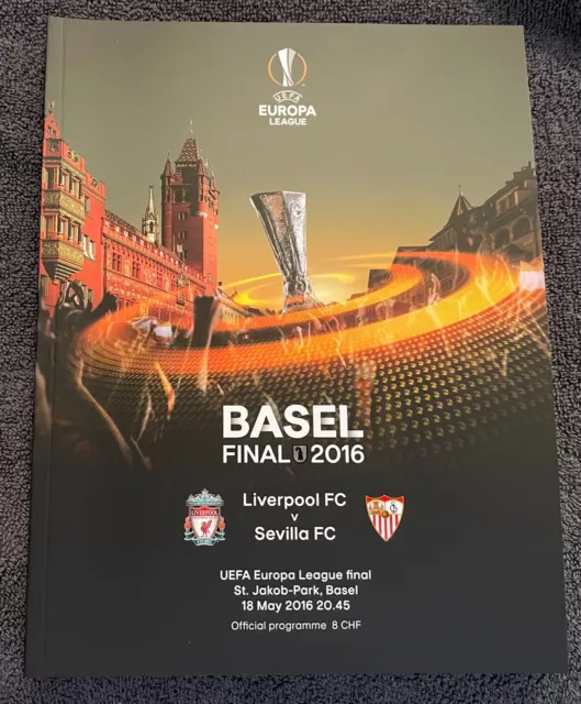 Europa League Final 2016 Programme. LFC V Sevilla. UEFA.