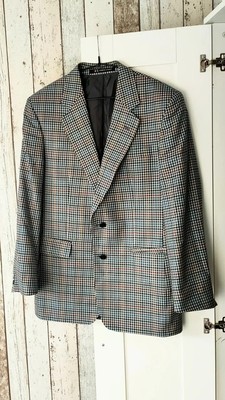 DAKS linea uomo Charcoal Gessato Giacca Blazer 100% Puro Nuova Lana Taglia 42 S 