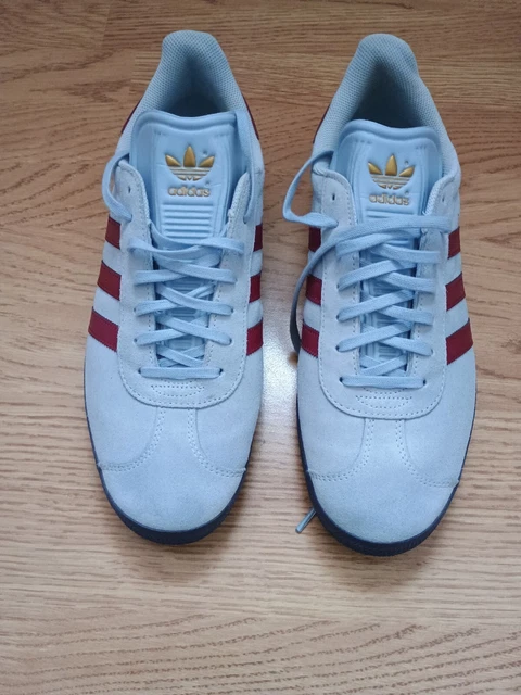 Claret and sky blue adidas gazelles discount