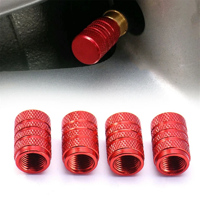 4x Car Accessories SUV Wheel Tyre Valve Stems Air Dust Cover Screw Cap Aluminium