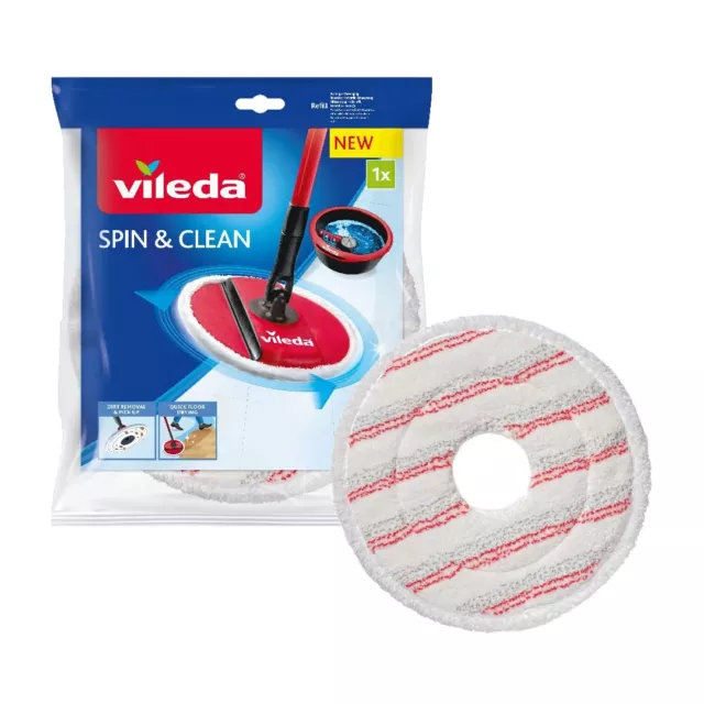 Mop Replacement To Scrub Vileda Spin & Clean Microfibres NUOVO