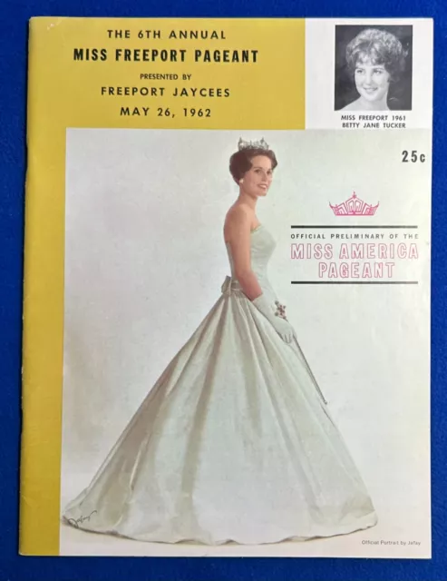 Vintage 1962 Miss Freeport Pageant (Prelim for Miss America) Program / Illinois