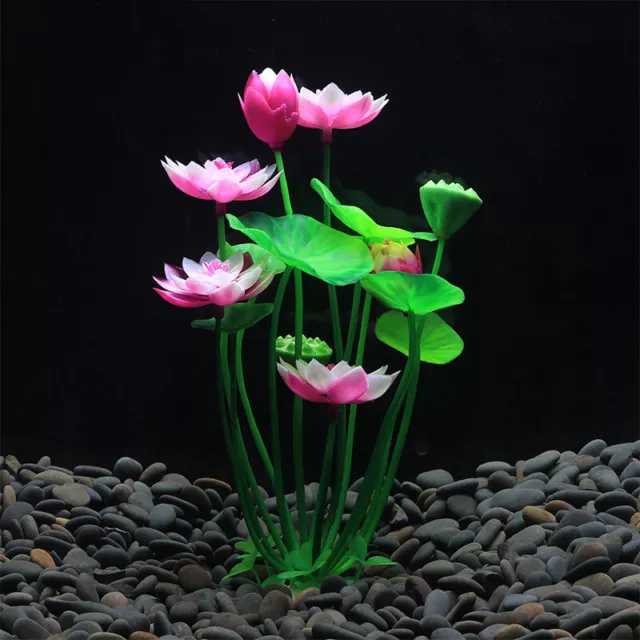 21cm Artificial Water Plant Lotus Flower Fish Tank Aquarium Ornament Home Decor