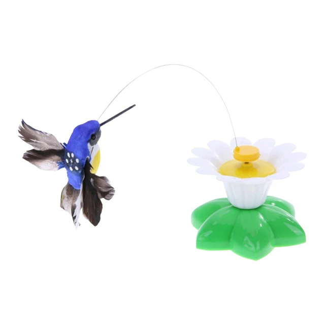 Electric Cat Teaser Toy Bird Shape Cat Toy Rotating Hummingbird Teaser Toy