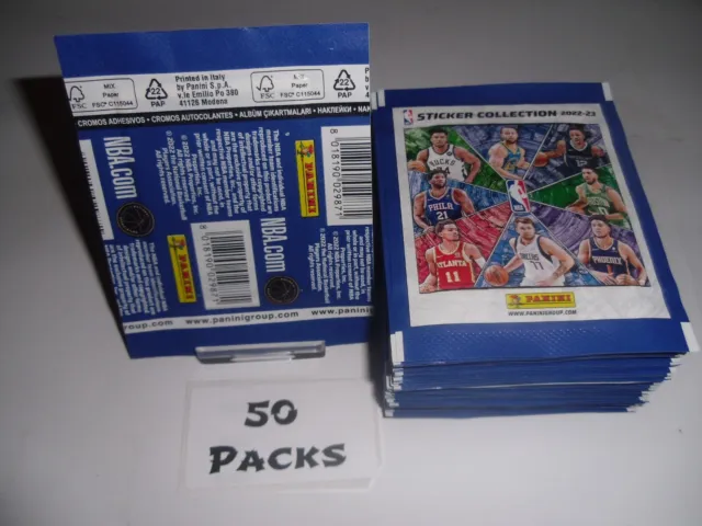 PANINI NBA STICKER COLLECTION 2022 2023 - 50 packs 250 STICKERS