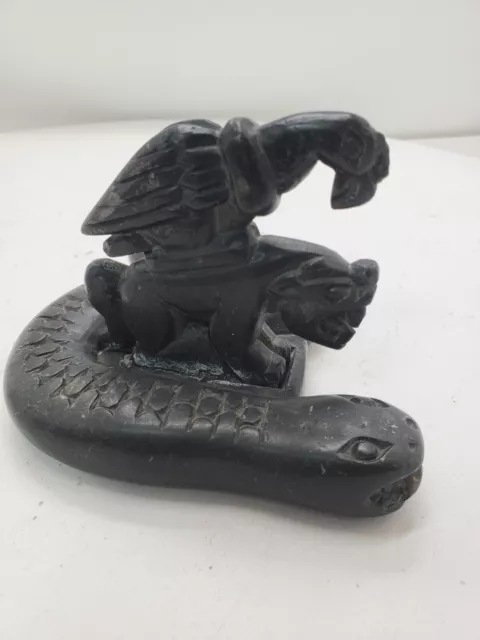 Peruvian Inca three stages of life stone statue, condor, puma and snake 4"W in