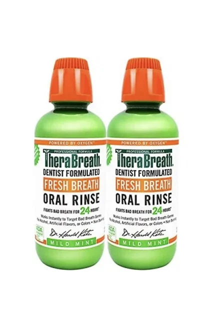 NEW TheraBreath Fresh Breath Dentist Formulated Oral Rinse  16 Ounce (Pack of 2)