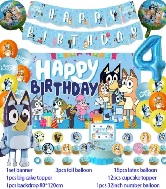 Bluey Birthday party supplies  Bluey and Bingo Birthday Party Decoration Backdro 2