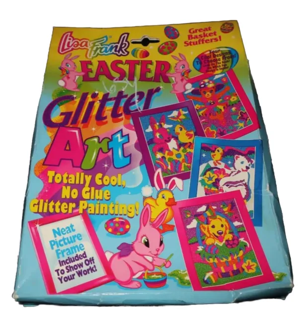 VINTAGE LISA FRANK Easter Decorating Kit Glitter Art Roary Bear Favor ...