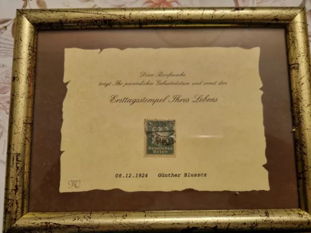 Briefmarke Deutsches Reich mit ,,Erstagsstempel Ihres Lebens"Einzelstück !!!!