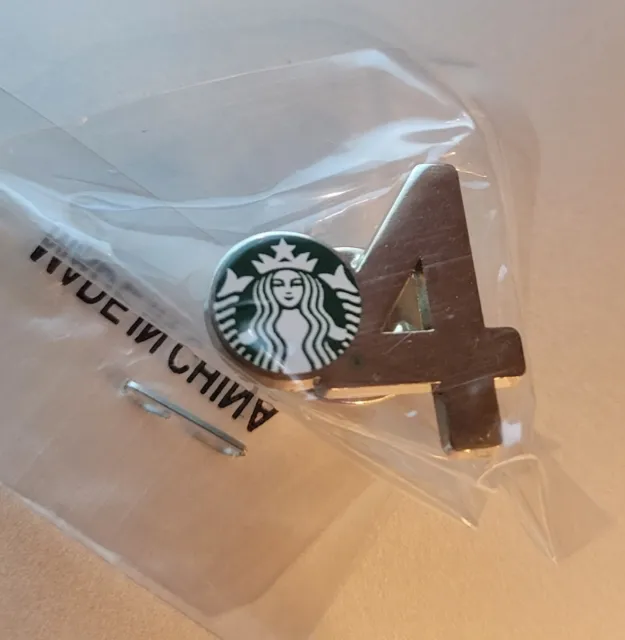 Authentic Starbucks 4 Year Anniversary Partner Pin - NEW