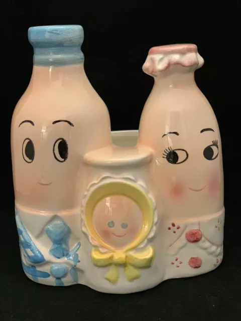 Vintage, Relpo Nursery Planter Milk Bottle Family #5563 Japan Samson Import 1964