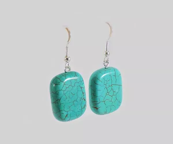 Turquoise Earring Ancient Persian Talisman Gemstone of Immortality Antique Stone 2