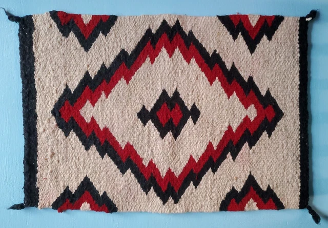 Navajo Rug 1930's Textile Blanket Rug Vest Weaving ---- Small 20" x 14" 
