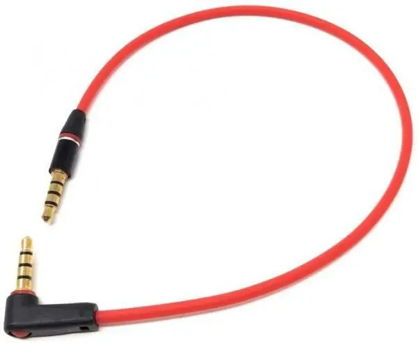 4 Pôle 3.5 MM Poignee Coudée Headset Stéréo aux Câble Extension 30 CM