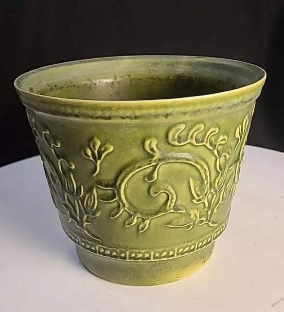 Vintage Mid Century Haeger No.1 U.S.A. Green Vine Art Pottery Planter Flower Pot