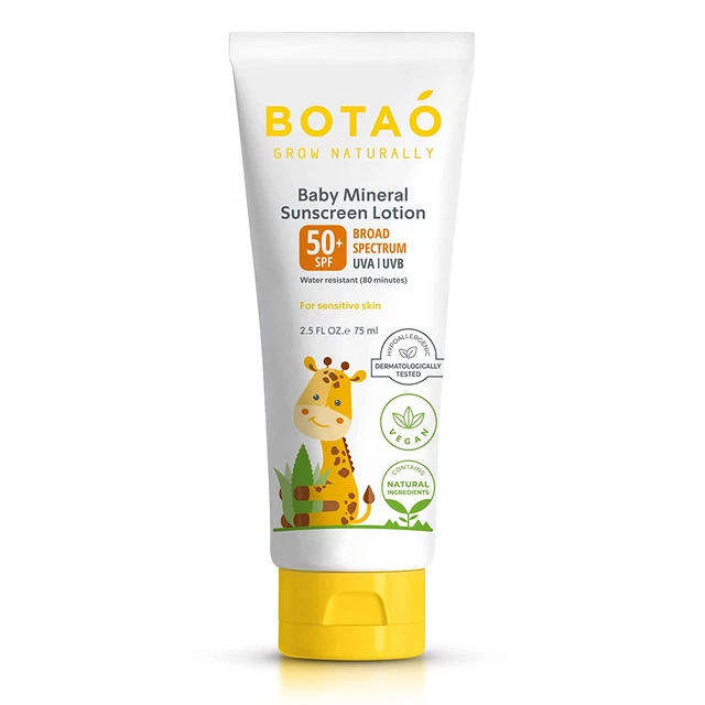 BABY’S MINERAL Zinc Oxide SUNSCREEN LOTION: SPF50 Broad Spectrum UVA UVB,For sen