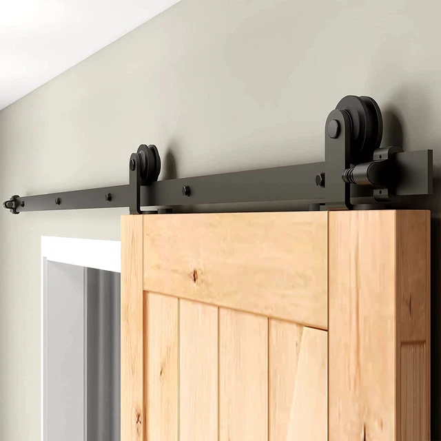 4FT Sliding Barn Door Hardware Kit, Heavy Duty, Smoothly and Silently, Easy to I