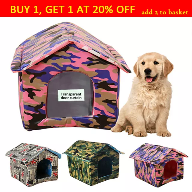 Dog Outdoor House Cat Rainproof House Shelter Pet Dog Kennel Indoor Garden Bed