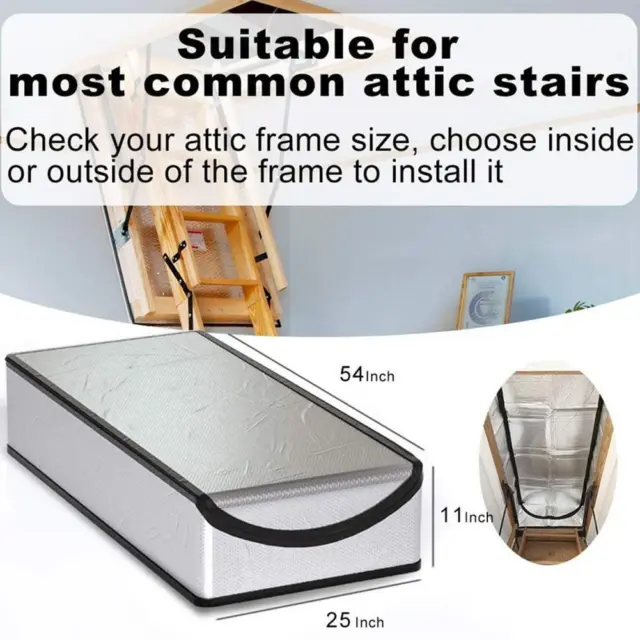 Insulation-Cover Fireproof Waterproof Attic Stairs Bubble Aluminum Foil Portabl=