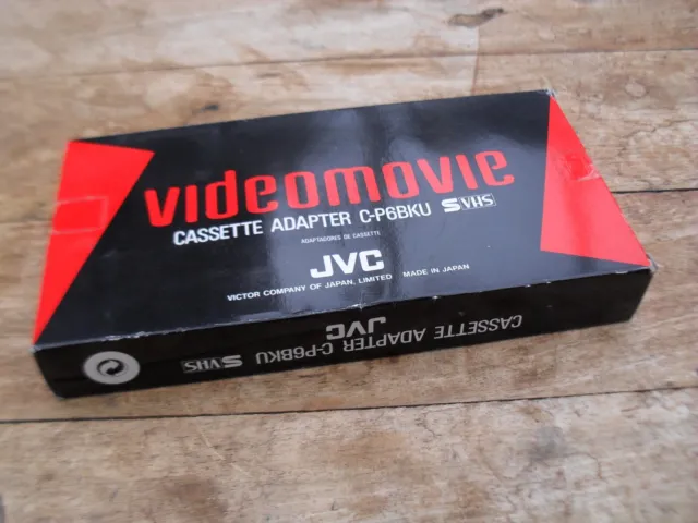 Adattatore cassetta JVC videomovie vintage C-P6BHU S VHS inutilizzato con istruzioni