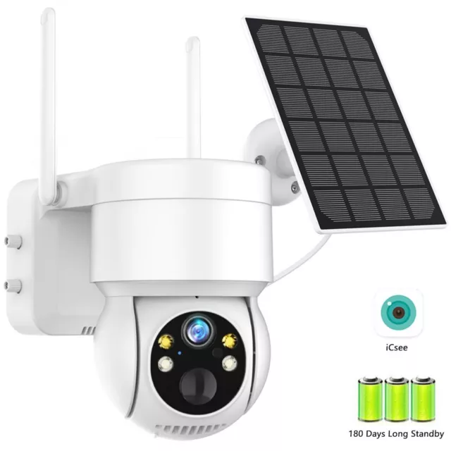 Caméra de Surveillance Extérieure PTZ IP WiFi HD 4MP/solaire Sans fil + Batterie