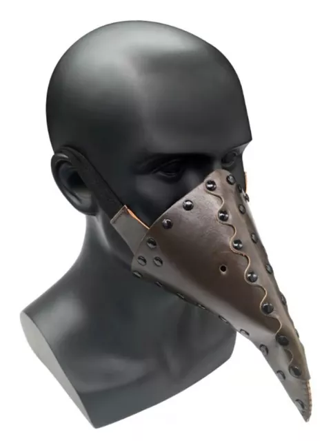 Half Face Dark BrownLongNosed Bird beak Steam Plague Doctor Halloween MaskedBall