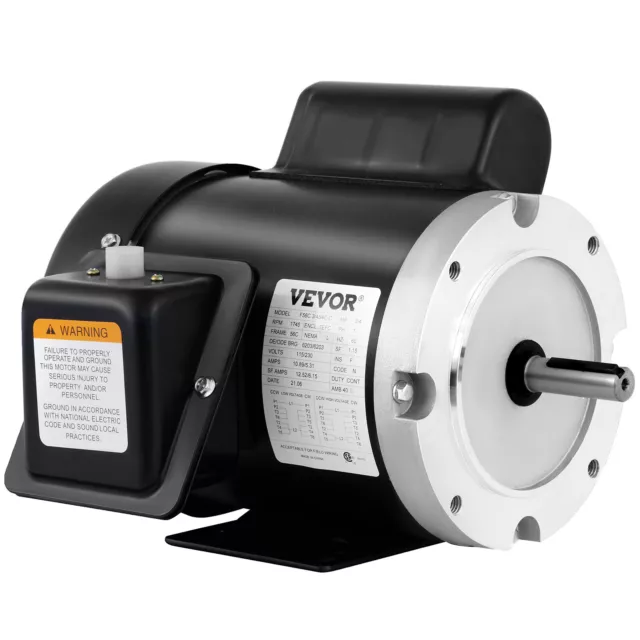 VEVOR 3/4 HP Electric motor 56C Single 1Phase tefc 115/230 Volt 1800 rpm