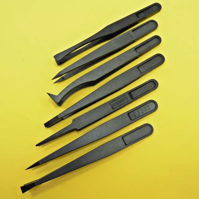 Plastic Anti-Static Heat Resistant Tweezers Precise Tools Crafts Repair