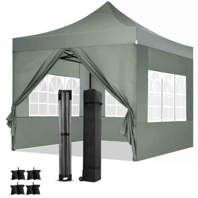 3x3m Pavillon Popup Faltpavillon Partyzelt UV Wasserdicht Winterfest Gartenzelt