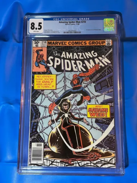 Amazing Spider-Man #210 -NEWSSTAND  1st App of Madame Web - CGC Grade 8.5