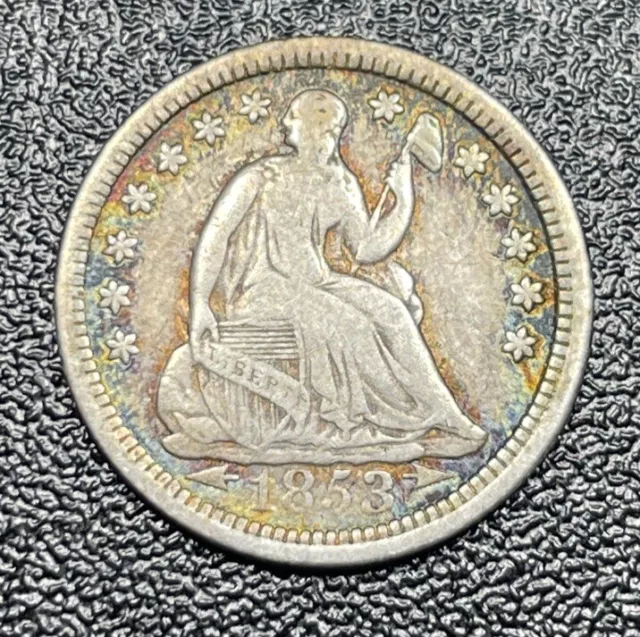 1853-P Arrows at Date H10C Liberty Seated Half Dime